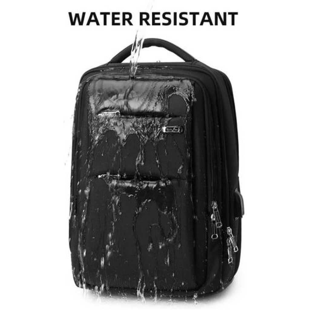 Wiersoon Backpack Laptop Waterproof 15.6 Inch Daily Work Business Backpack Men School back pack mochila Men's Backpack Female- Black