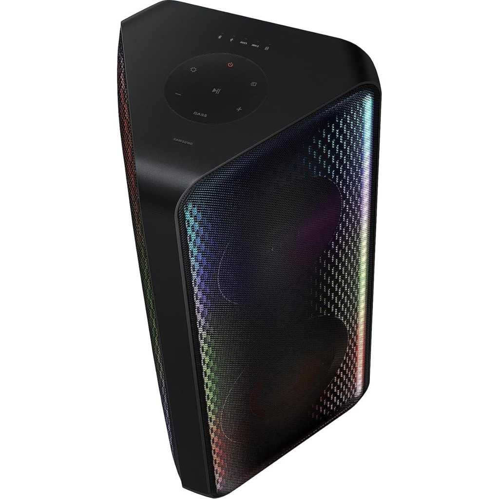 SAMSUNG MX-ST50B Sound Tower High Power Audio, 240W Floor Standing Speaker, Bi-Directional Sound, Built-In Battery, IPX5 Water Resistant, Party Light+, Bluetooth Multi-Connection