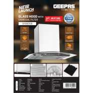GEEPAS 60CM Slim Cooker Hood With Charcoal Filter/ Chimney With 750 m3/Hour Suction, 3 Speeds, 2X1.5 Watts LED, Baffle Filter, 230 W Motor, Digital Touch Panel, Stainless Steel Finish Body 230 W GHD601GB White
