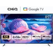 CHiQ 85 - Inch UHD 4K LED Smart TV U85F8TG, Google TV, Android 11.0, HDR10, A+ Screen, WiFi, Bluetooth 5.0, Netflix, YouTube, Prime Video, Full screen display, HDMI, USB,BLACK