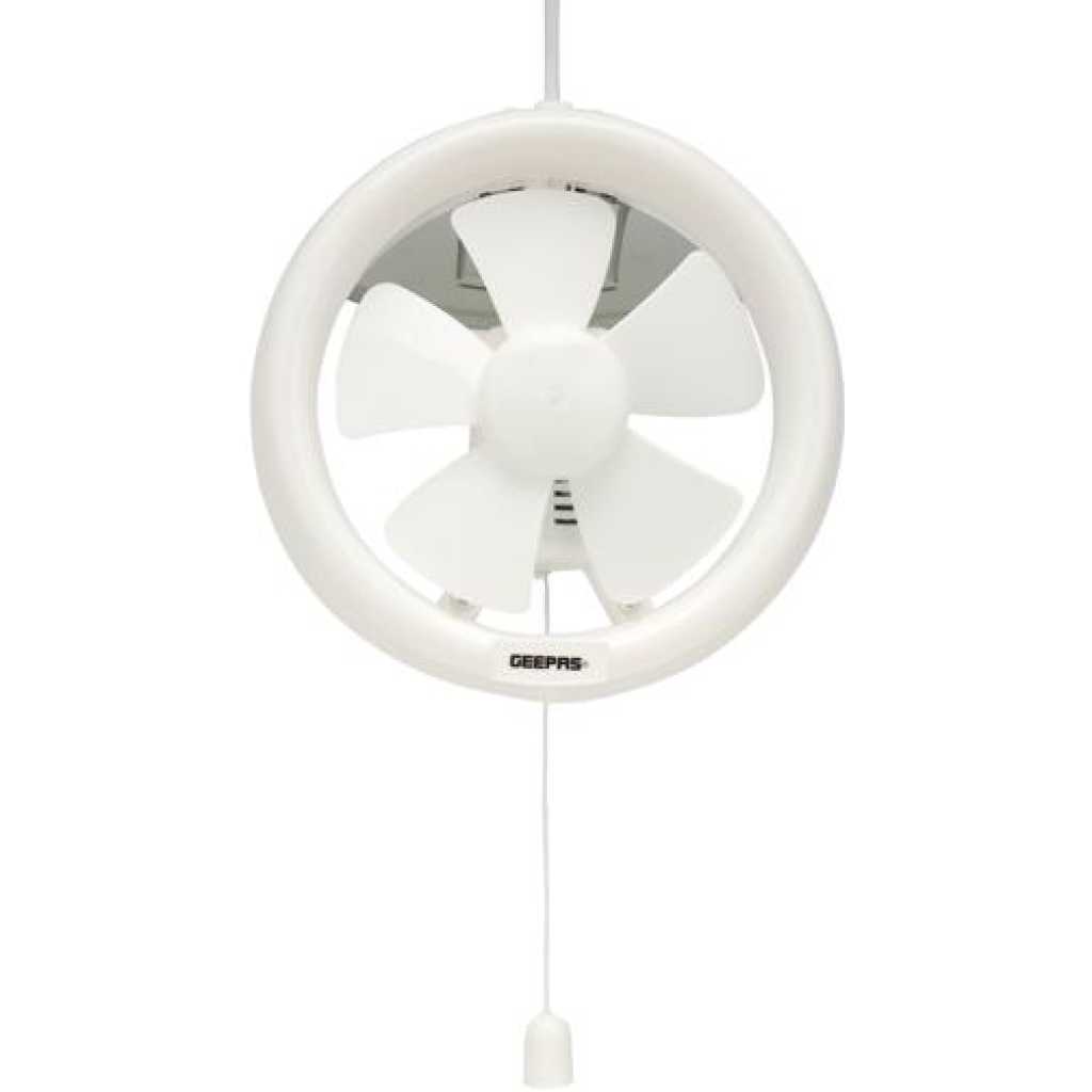 GEEPAS 6” In Line Exhaust Fan" with 2-speed settings, 1700 rpm speed, 500CFM, rust-free construction, low noise operation, designed for installation in loft or roof space 55 W GF21193 White