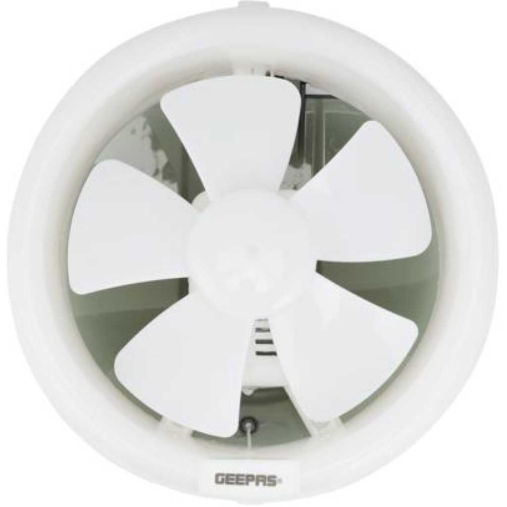 GEEPAS 6” In Line Exhaust Fan" with 2-speed settings, 1700 rpm speed, 500CFM, rust-free construction, low noise operation, designed for installation in loft or roof space 55 W GF21193 White