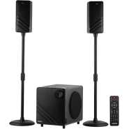 Geepas 2.1 CH Multimedia Speaker System With Remote Control - GMS11191| MP3, FM Radio, Bluetooth, EQ Function And Karaoke Function| USB Input, SD Card Reader, AUX | LED Display With Colorful LED Light | 50000W PMPO Speaker Unit | 2 Years Warranty | Black