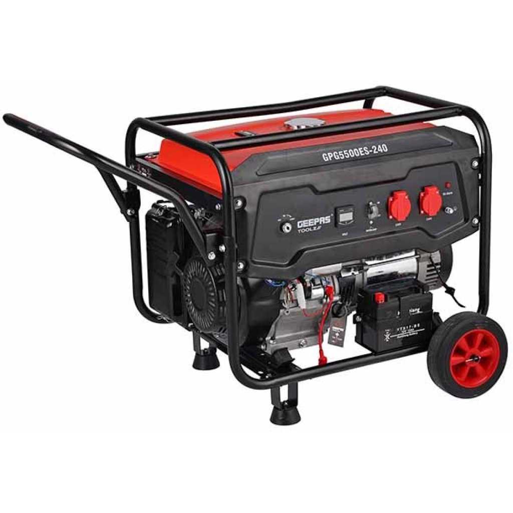 Geepas 5500W Petrol Generator GPG5500ES-240 -5.5KW - Black