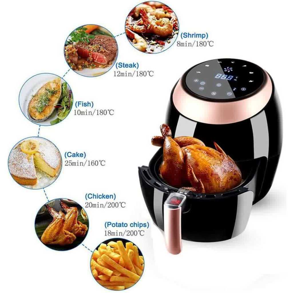 Hoffmans 7.7L Digital Electric Air Fryer Healthy Fried Food Oil Free – Black