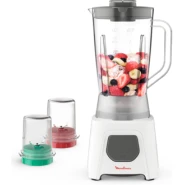 Moulinex Blendeo+ Blender, 1.5 Litre, With Ice CRush Technology & 2 Grinder And Chopper Accessories, 450 Watts, White, Plastic, LM2B3127
