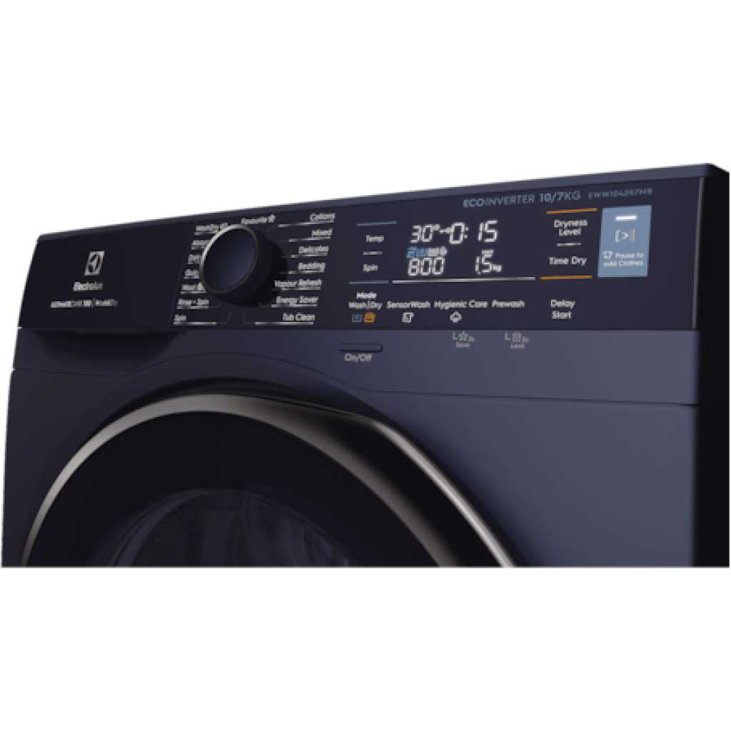 Electrolux 10/7 KG Washer Dryer EWW1042R7MB, 1400 RPM, Eco Inverter Motor, Fully Automatic Front Load Combo Washing & Drying Machine, 15 Programs - UltraMix/Delay Timer/SensiCare/Child Lock - Blue