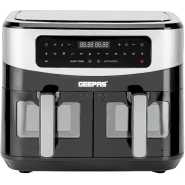 Geepas 9 L Dual Basket Digital Air Fryer- GAF37525UK| Equipped With VORTEX Air Frying Technology, Oil Free Cooking