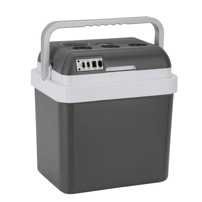 Geepas Hot & Cold Car Fridge | 24L Easy to carry, Portable Mini Cooler & Warmer for Drinks | For Bedroom, Home, Caravan, Car | GCF63062