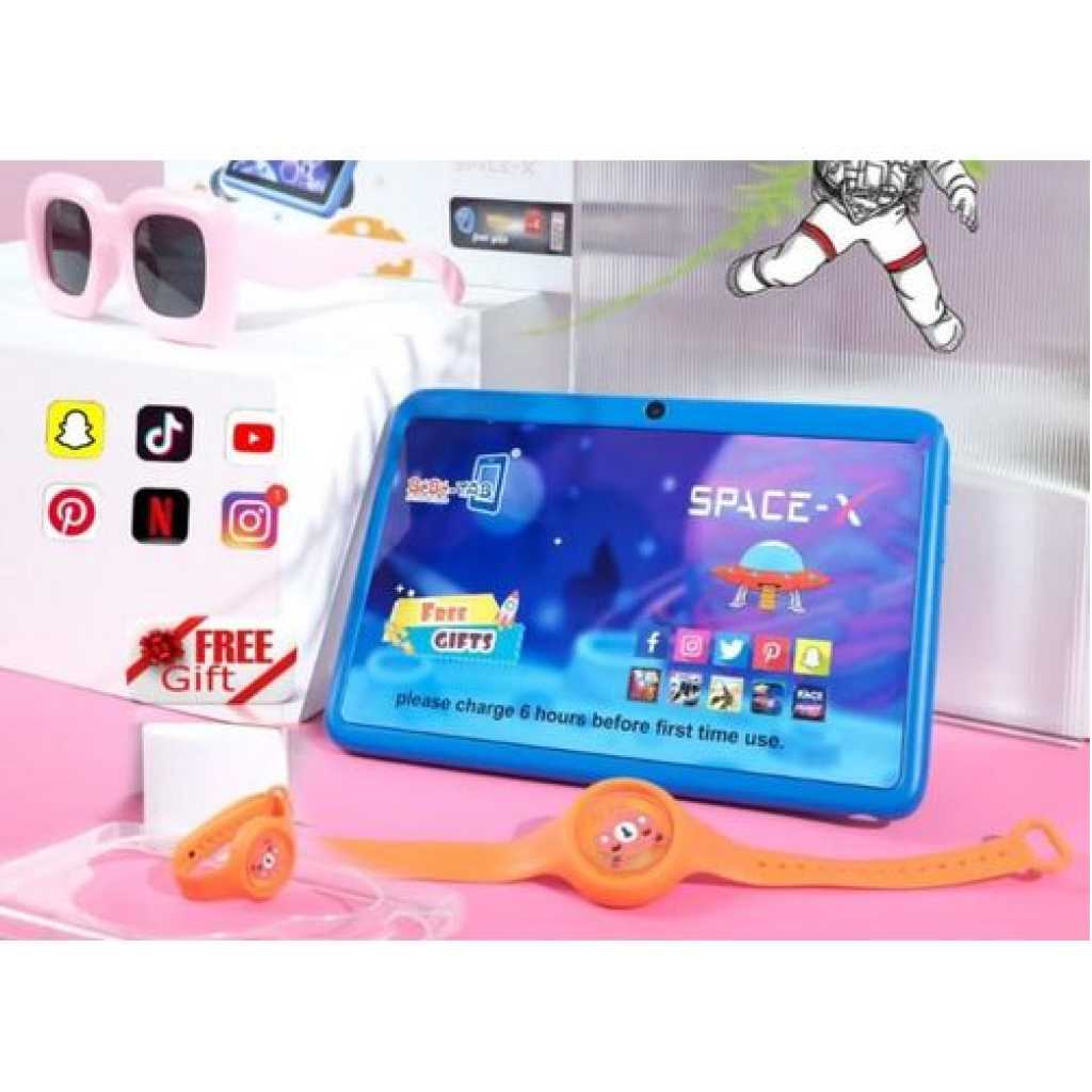Bebe Space - X 7 Inch Kids Learning WiFi Tablet 4GB RAM – 64GB HDD New With Gifts - Blue