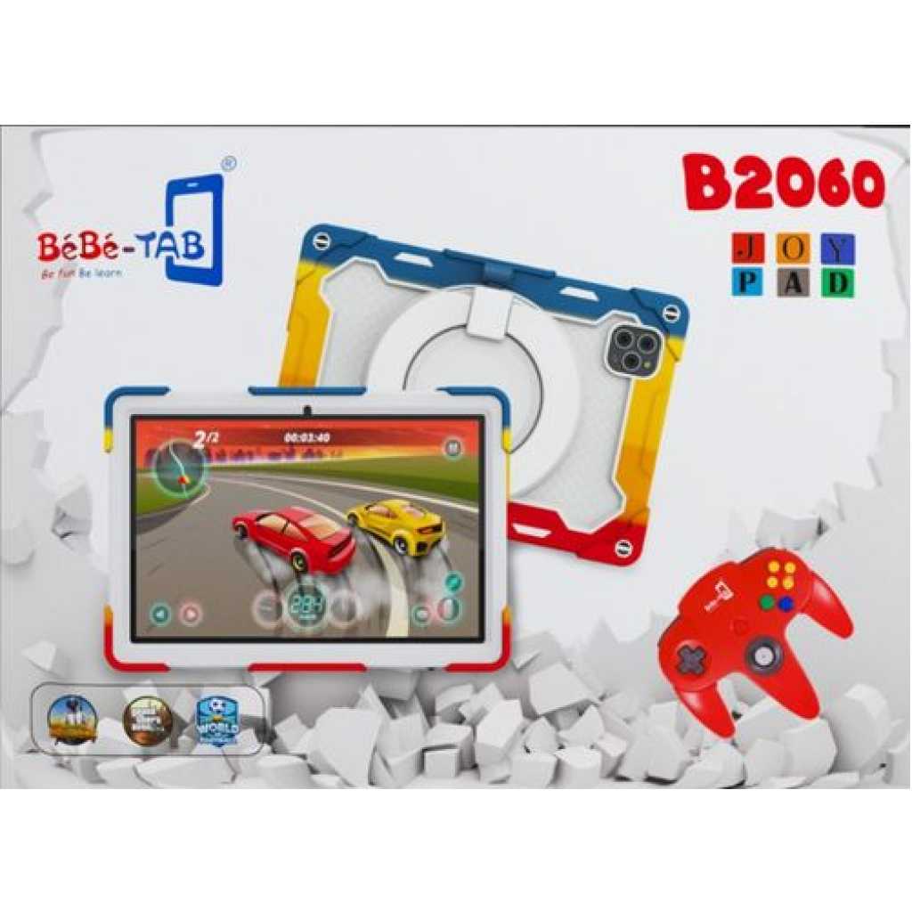 Bebe Tab B-2060 Kids Tablet – 256GB ROM – 6GB RAM – 6000mAh Dual Sim With Wireless Joy Pad - Blue