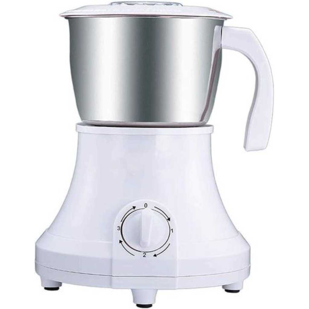 UNIQUE Coffee Machine - Electric Coffee Grinder Stainless Steel Brushed Detachable Washing Grinder Household Electric Grinder Coffee Grinder Machine Grains - White