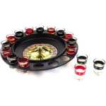 Spin Wheel Roulette Set with Ball Fun Game Set (2 Balls and 16 Glasses) Casino Style Drinking Party Game -Multicolor