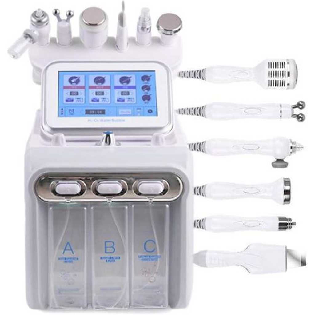 Hydrogen Oxygen Facial Machine, 7 in 1 Professional Diamond Microdermabrasion Machine Water Peeling Hydro Dermabrasion RF Scrubber Hydrafacial Machine- White