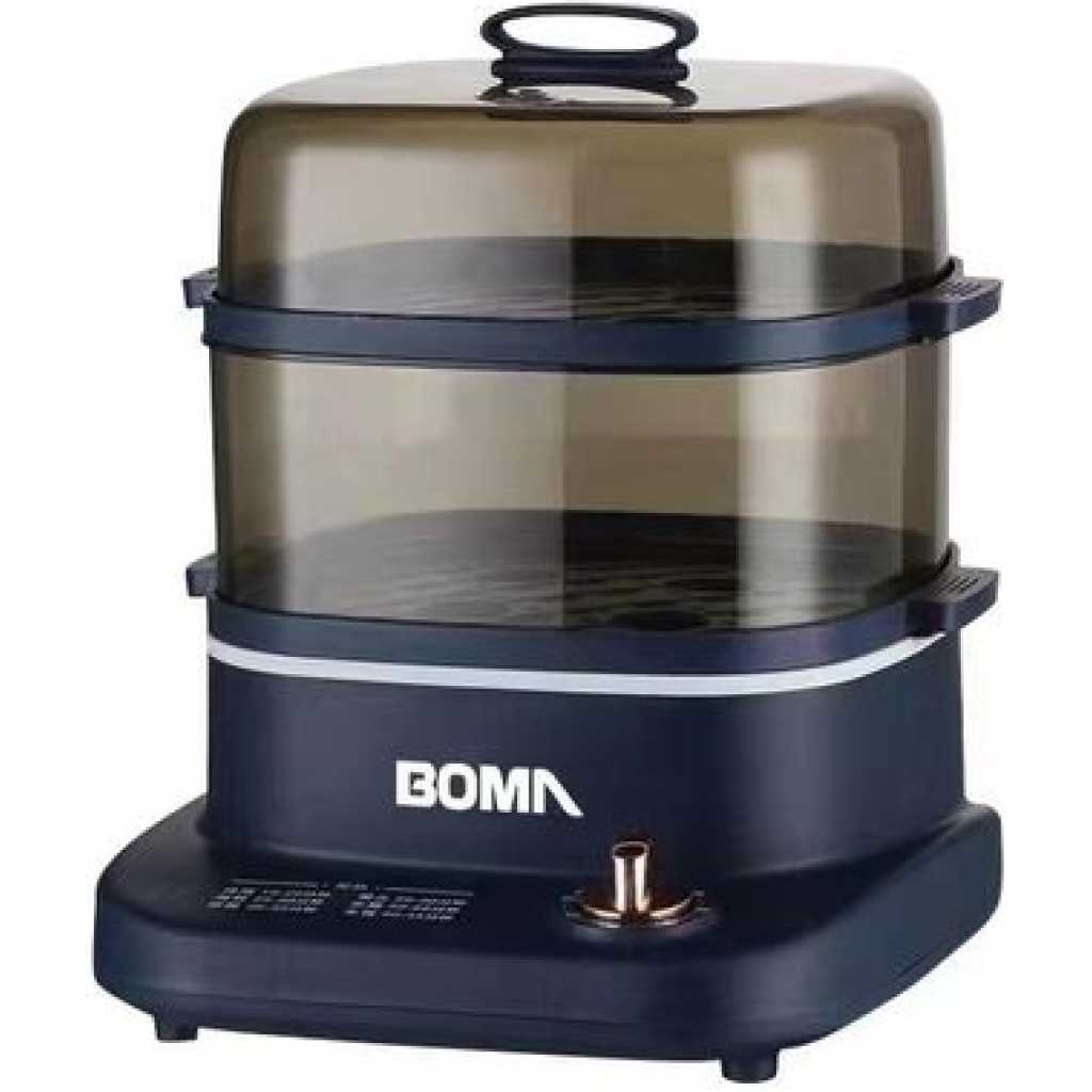 Boma 2 Level Square Electric Food Cooking Steamer Pot With Display, Timer Fuction- Multicolor