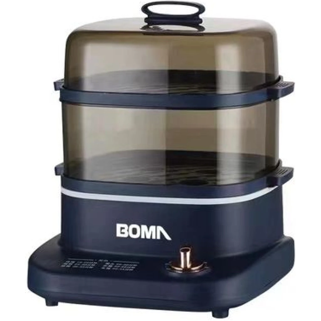 Boma 2 Level Square Electric Food Cooking Steamer Pot With Display, Timer Fuction- Multicolor