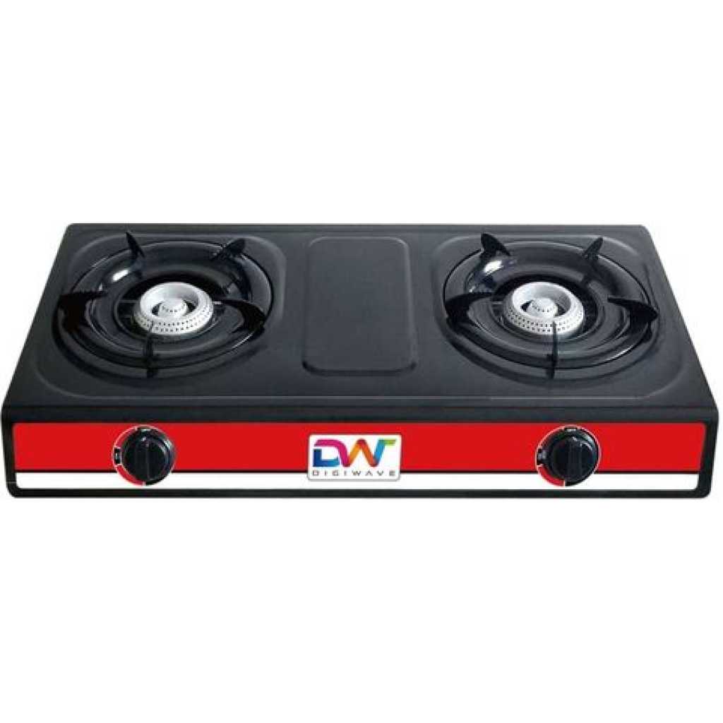 Digiwave Double Burner Gas Stove Stainless Steel - Black