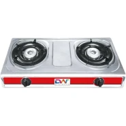 Digiwave Double Burner Gas Stove Stainless Steel - Silver