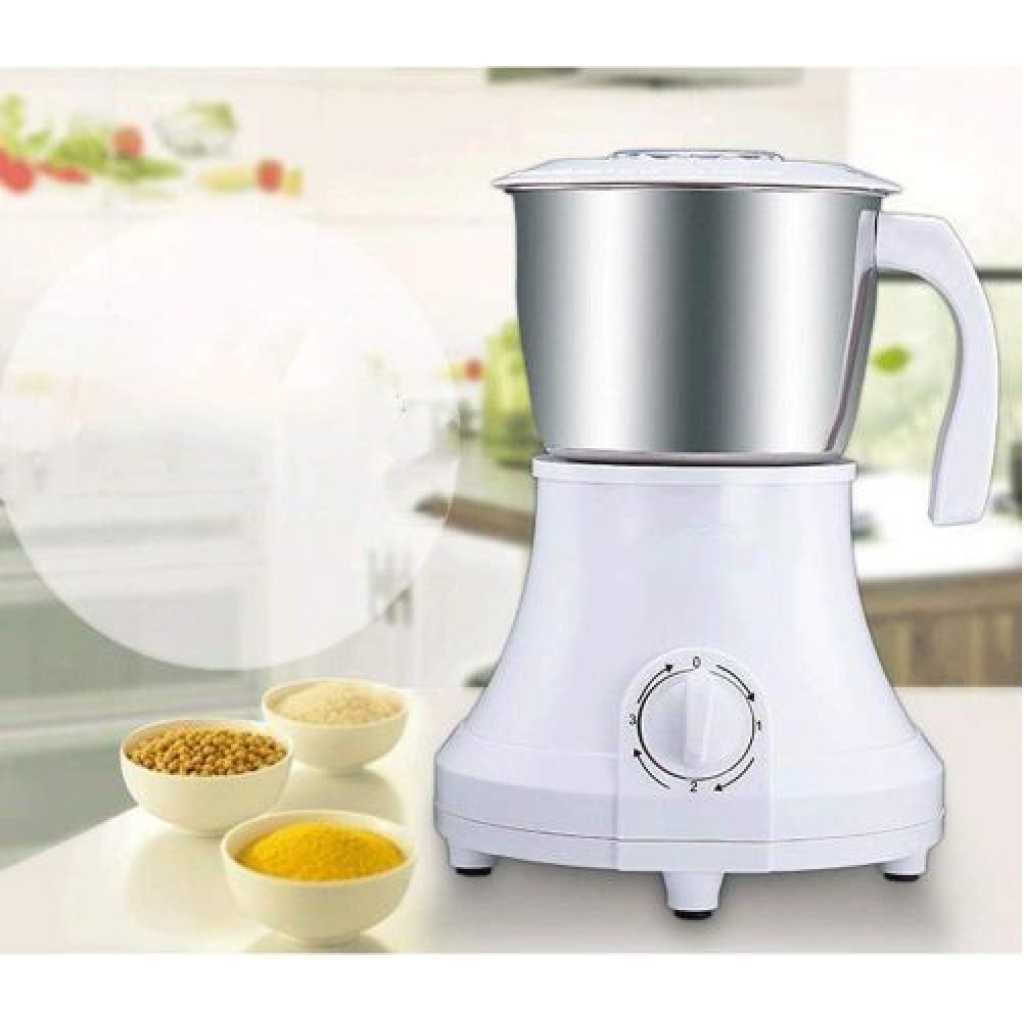 UNIQUE Coffee Machine - Electric Coffee Grinder Stainless Steel Brushed Detachable Washing Grinder Household Electric Grinder Coffee Grinder Machine Grains - White