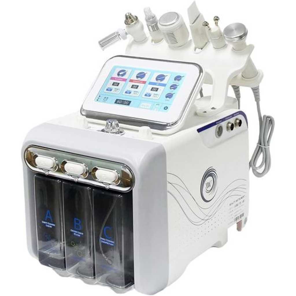 Hydrogen Oxygen Facial Machine, 7 in 1 Professional Diamond Microdermabrasion Machine Water Peeling Hydro Dermabrasion RF Scrubber Hydrafacial Machine- White