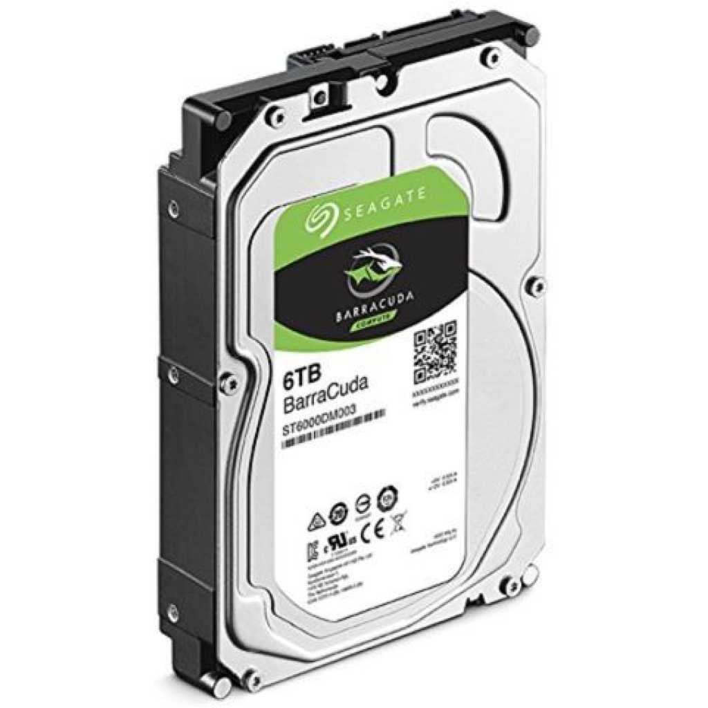 Seagate Barracuda Internal Hard Drive 6TB Desktop HDD SATA 6Gb/s 256MB Cache 3.5-Inch (ST6000DM003)- Silver