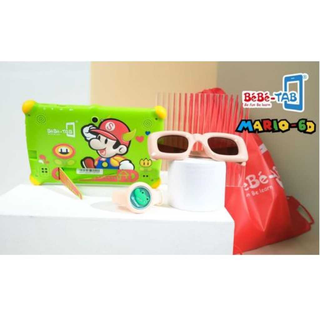 Bebe Mario - 6D 7 Inch Kids Learning WiFi Tablet 4GB RAM – 64GB HDD New with Gifts - Blue