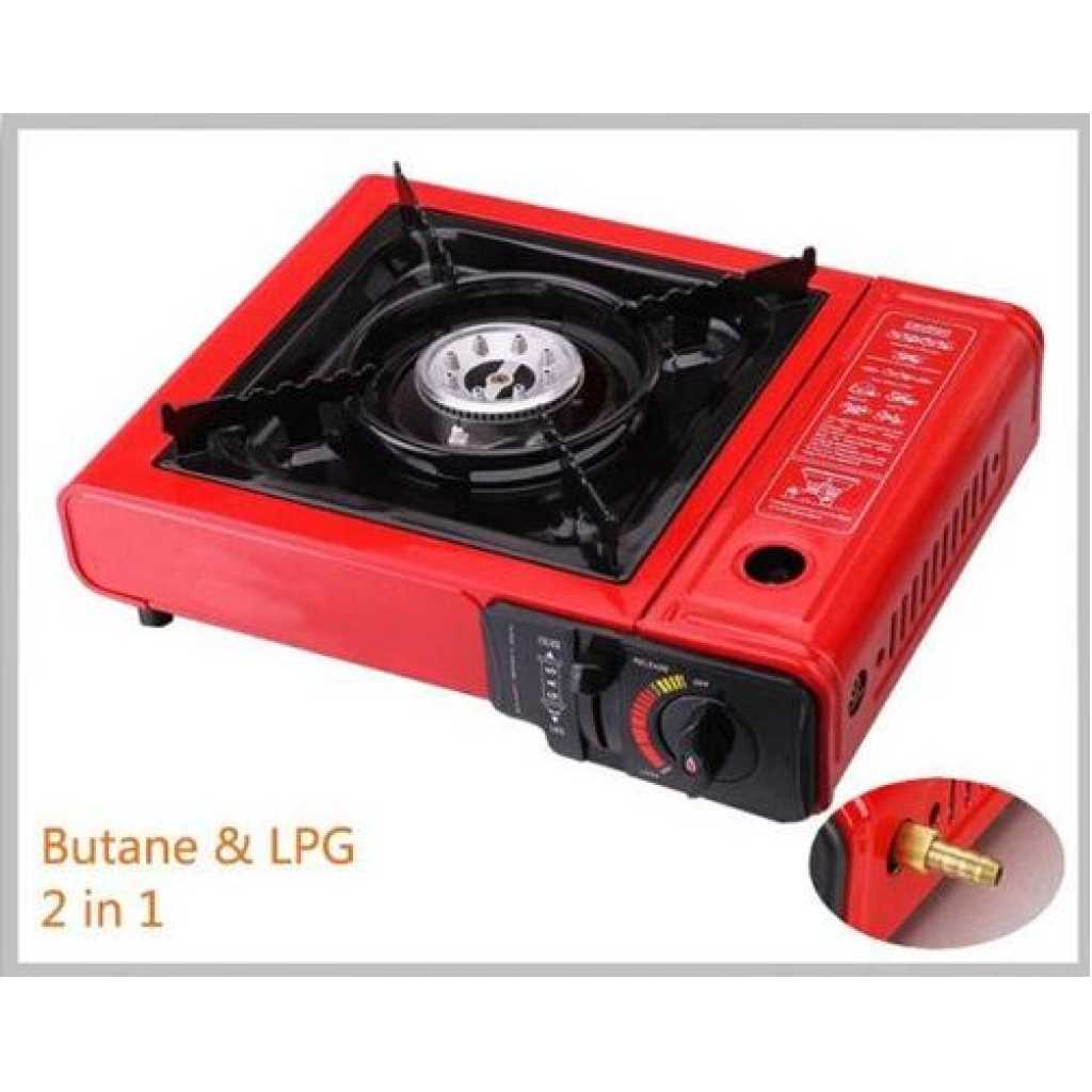 Boma Camping Stove with Carrying Case Portable Propane or Butane Stove Dual Fuel Gas Stove Automatic Ignition Indoor Outdoor Cooking Camp Stove for Picnics Hiking Fishing BBQ - Multicolor