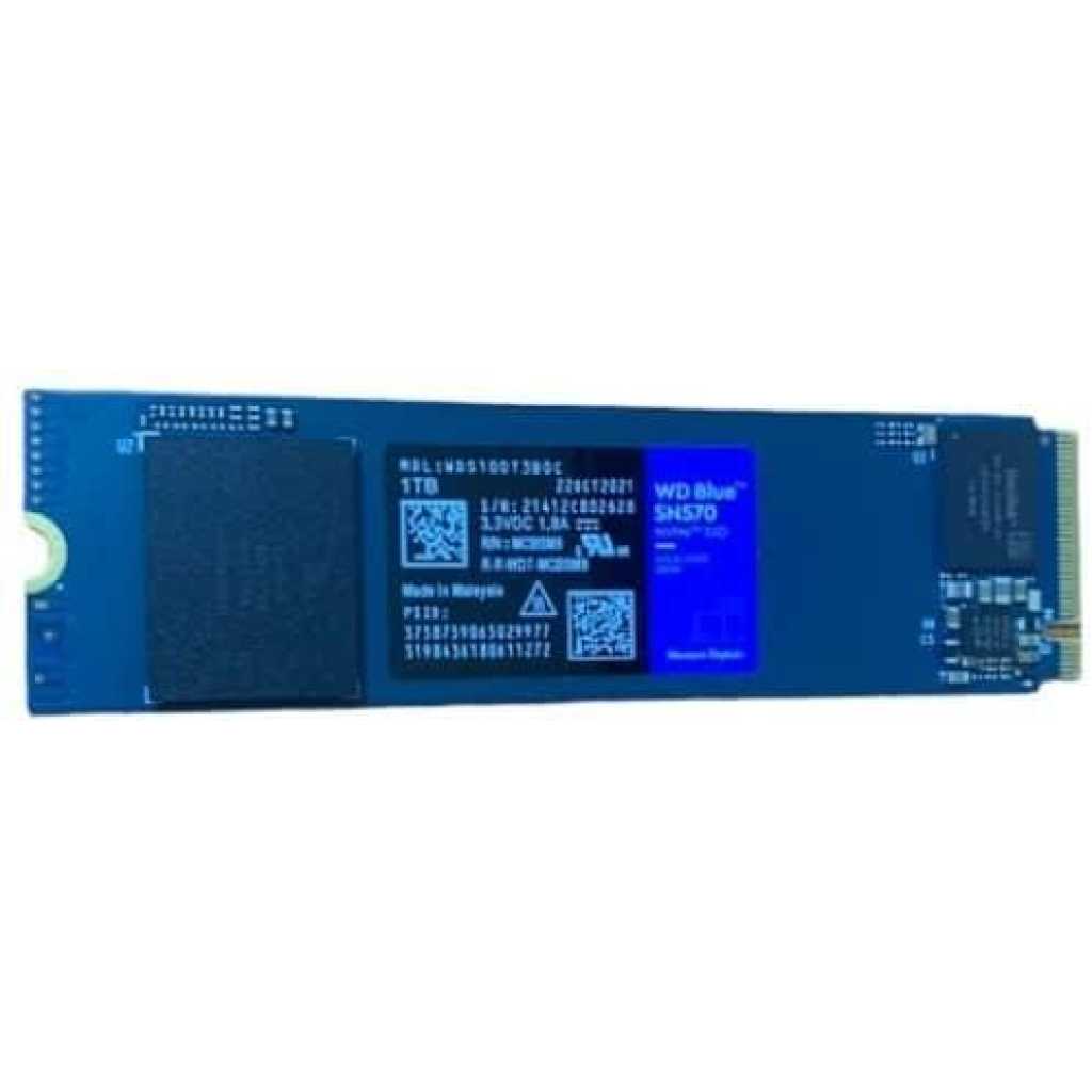 Western Digital 1TB WD Blue SN570 NVMe Internal Solid State Drive SSD - Gen3 x4 PCIe 8Gb/s, M.2 2280, Up to 3,500 MB/s - WDS100T3B0C -Multicolor