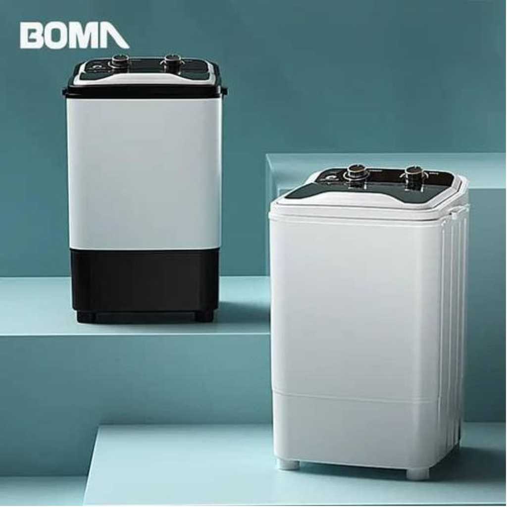 Boma Washing Machines 6KG Large Capacity Super Quiet Mini Washing Machine camping Portable Washing Machine 360 Blue Light Washing Energy Water saving TimerEasy Operation -Black White