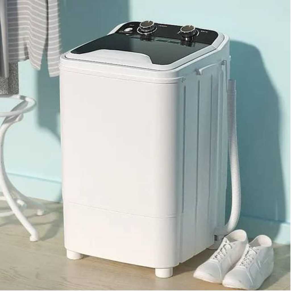 Boma Washing Machines 6KG Large Capacity Super Quiet Mini Washing Machine camping Portable Washing Machine 360 Blue Light Washing Energy Water saving TimerEasy Operation -Black White