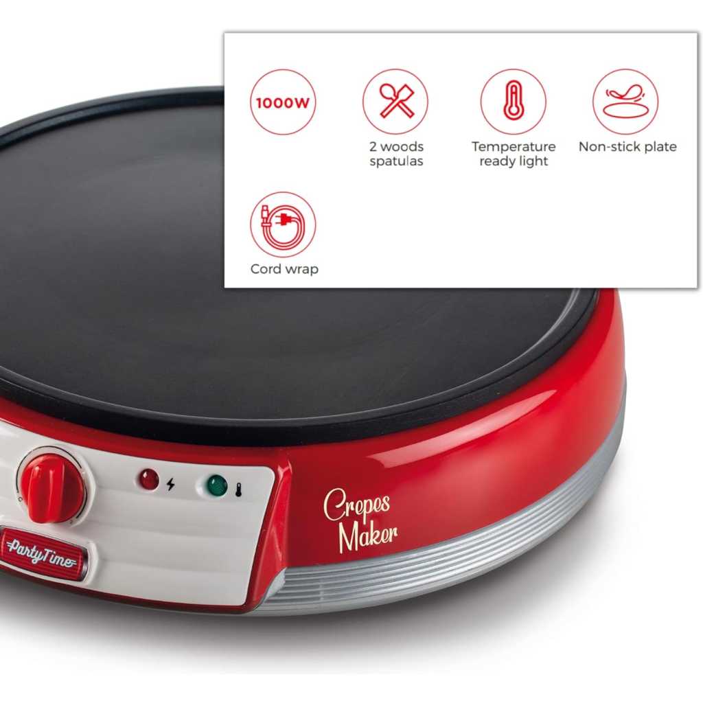 Ariete 0202 Party Time Crepe Maker Red [Energy Class A+]