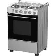 Hisense 60cm 4 Burners Full Gas Cooker with Gas Oven, Auto Ignition - Silver (HFG60121X)