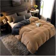 Luxury Coral Velvet Duvet King Size - Brown