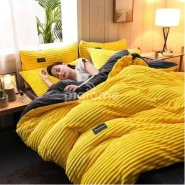 6*6 Duvet Cover Set Luxury Coral Velvet Duvet King Size - Yellow