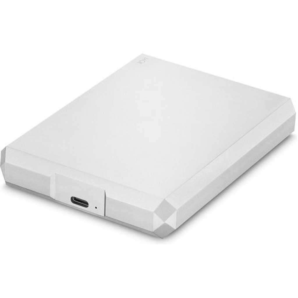 Lacie Mobile Drive, 2TB , External Hard Drive, Moon Silver, USB-C, 2 year Rescue Services (STHG2000400)- Silver