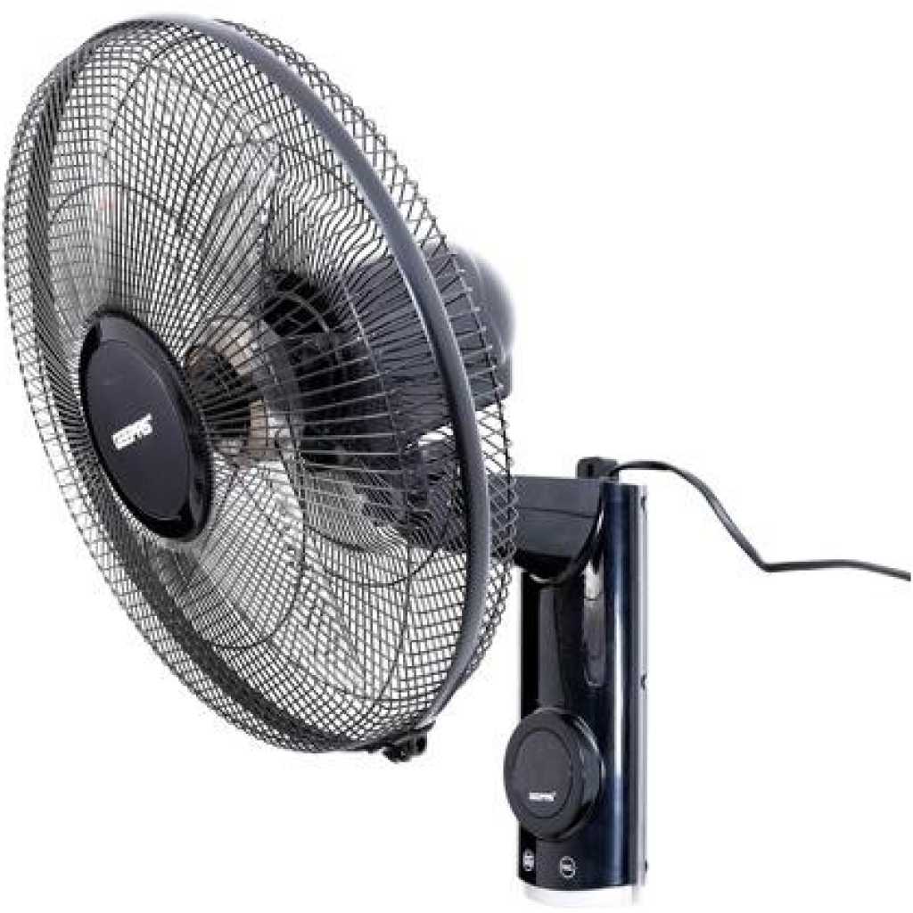 Geepas GF9479 16-inch 3 Speed Wall Fan With Remote - Black