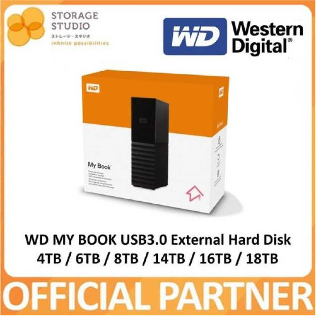 WD 8TB Western Digital My Book Desktop External Hard Drive Casing USB 3.0 Review PCMag- Multicolor