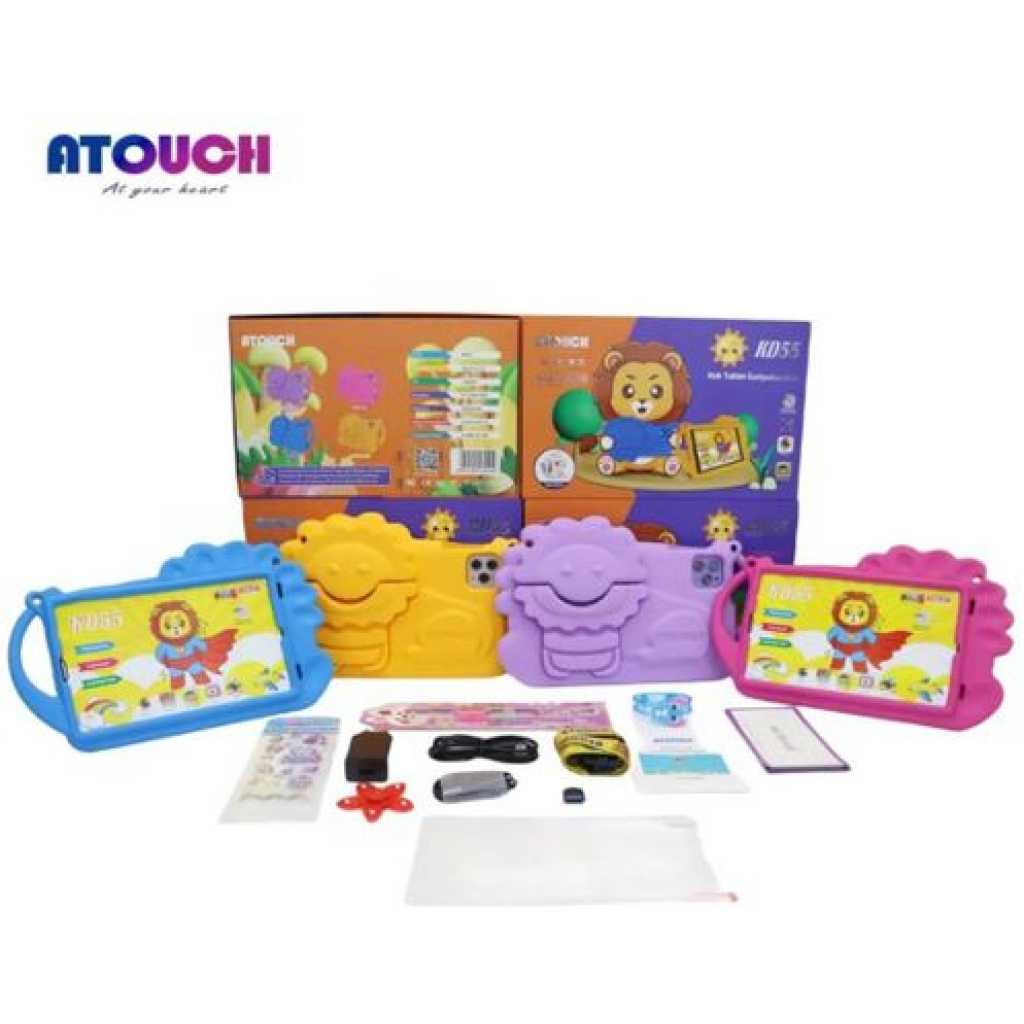 Atouch KD55 Kids Educational Tablet - 8" - 8GB RAM - 256GB ROM - Android 12 - 8000mAh- Multicolor