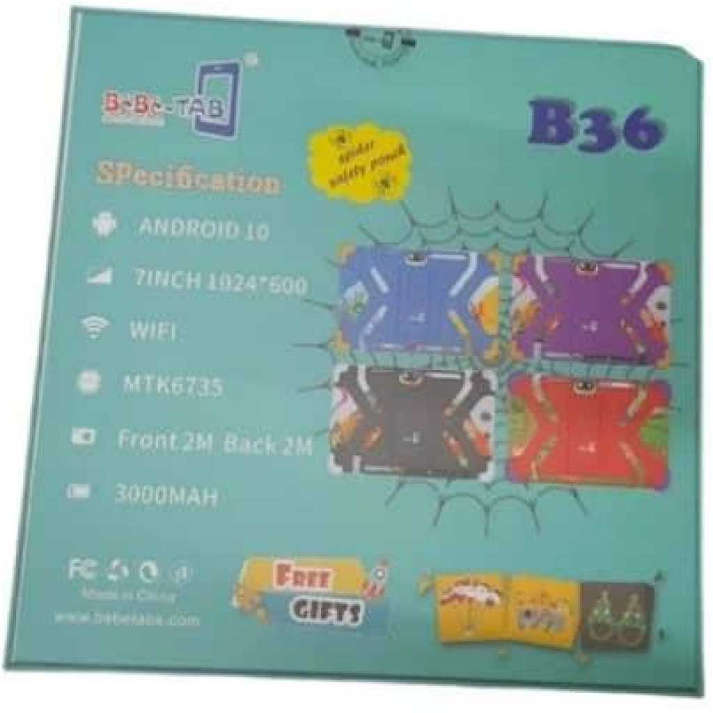 Bebe Tab B36 64 GB7'' Inch Display Kids Learning And Games Tablet- Multicolor