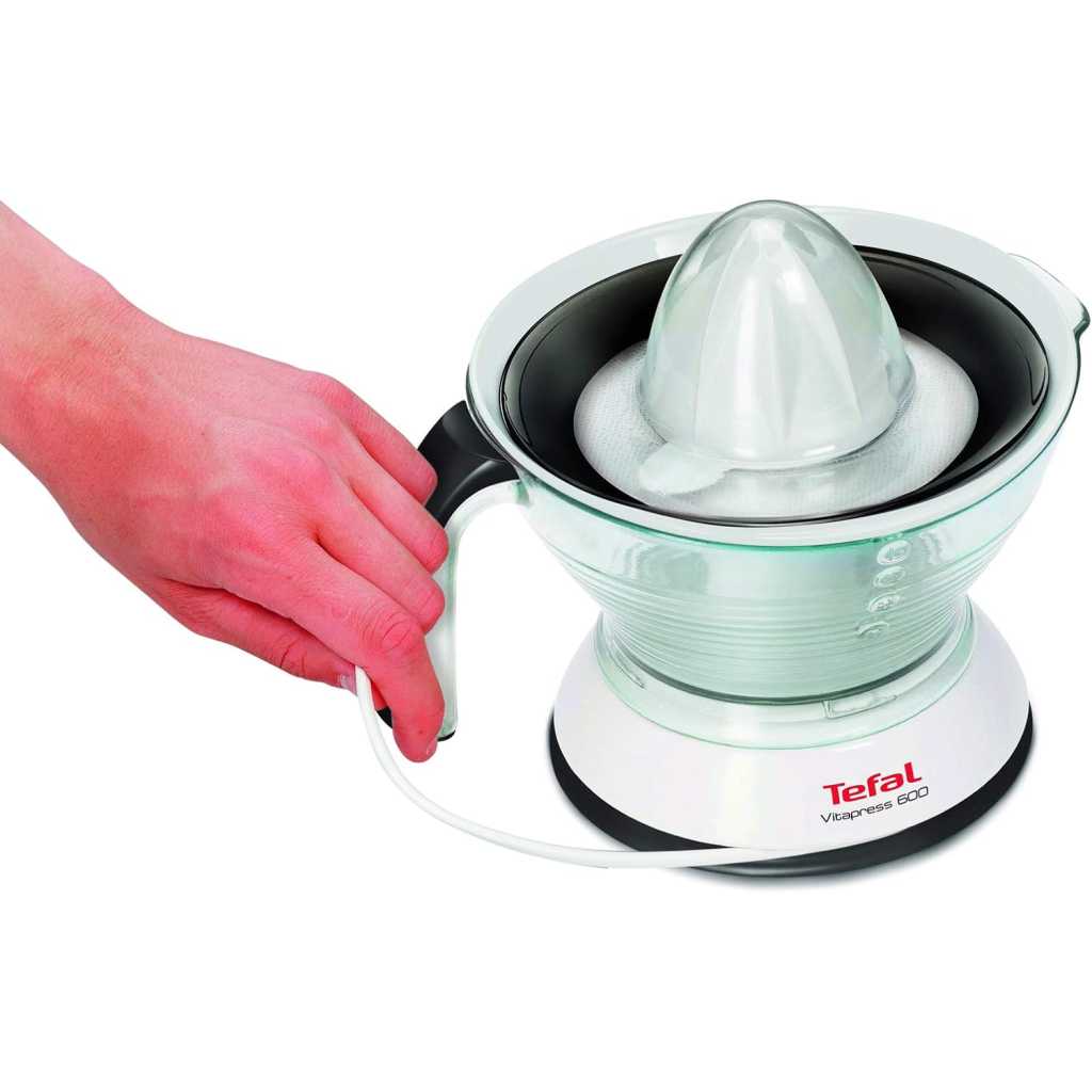 MOULINEX Vitapress 0.6 Litre Citrus Press, 25 Watts, White/Dark Grey, Plastic, PC300B27