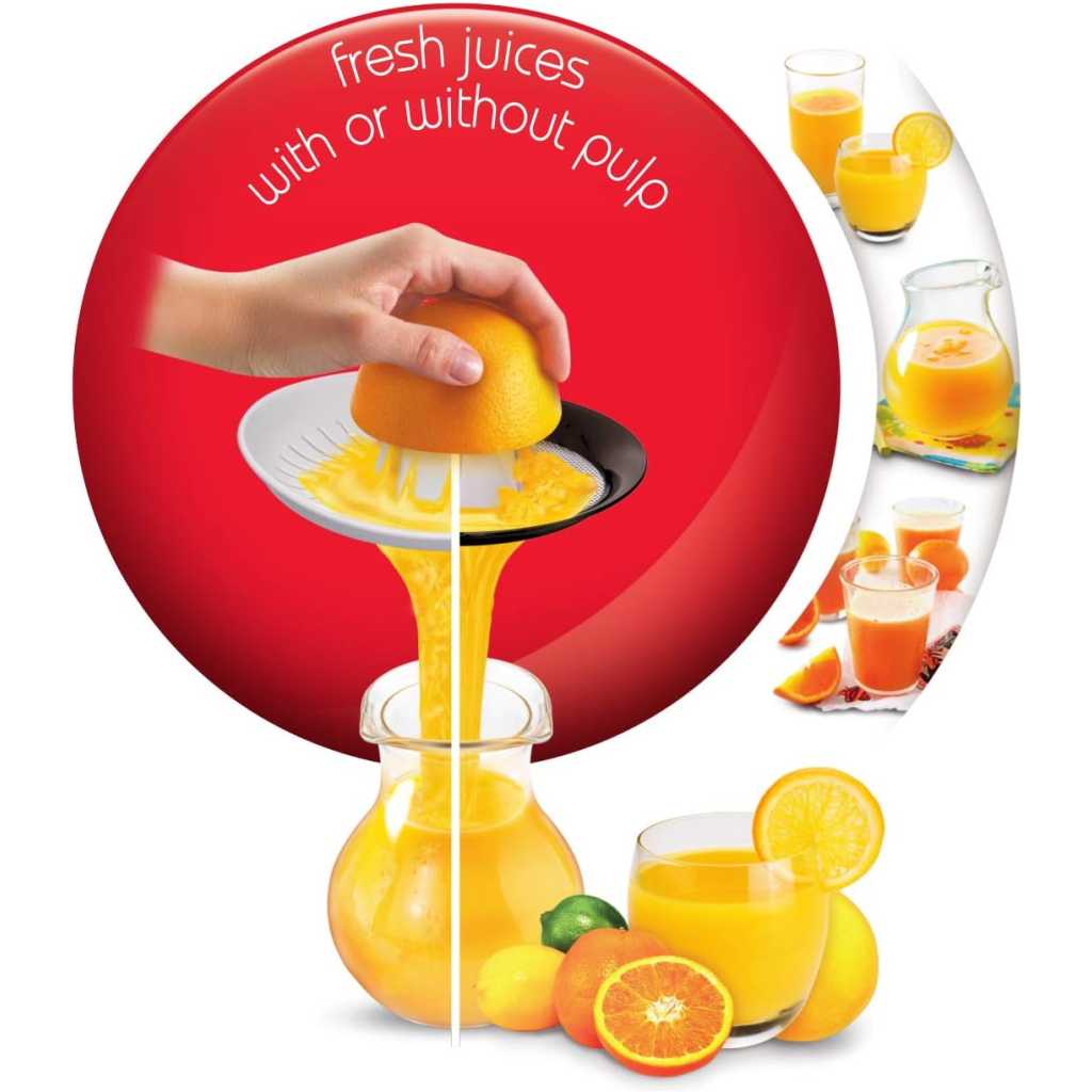 MOULINEX Vitapress 0.6 Litre Citrus Press, 25 Watts, White/Dark Grey, Plastic, PC300B27