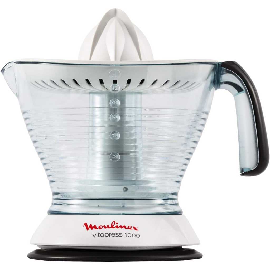 MOULINEX Vitapress 0.6 Litre Citrus Press, 25 Watts, White/Dark Grey, Plastic, PC300B27