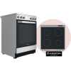 ARISTON Ceramic Cooker 60x60cm AS68V8KHX;  4 Electric Vitroceramic Plates, Electric Oven, Oven Fan, Storage drawer - Inox