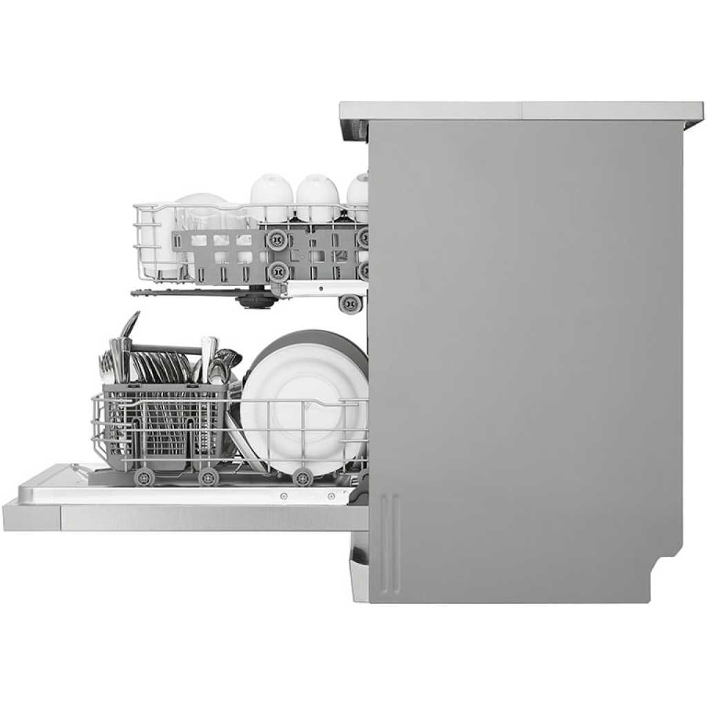 LG QuadWash™ Dishwasher DFC612FV, 14 Place Settings, EasyRack™ Plus, Inverter Direct Drive, Platinum Silver color