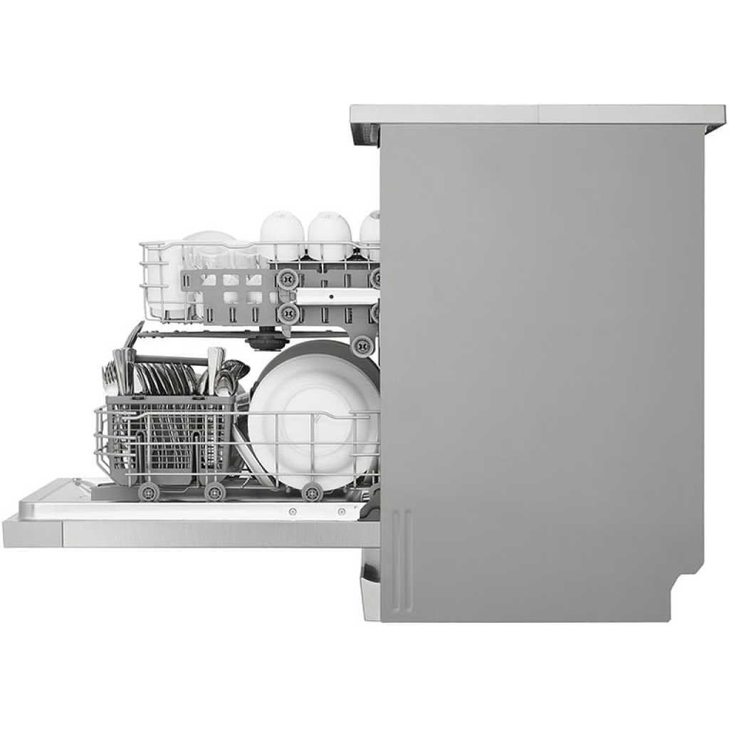 LG QuadWash™ Dishwasher DFC612FV, 14 Place Settings, EasyRack™ Plus, Inverter Direct Drive, Platinum Silver color