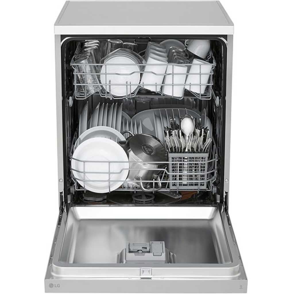 LG QuadWash™ Dishwasher DFC612FV, 14 Place Settings, EasyRack™ Plus, Inverter Direct Drive, Platinum Silver color