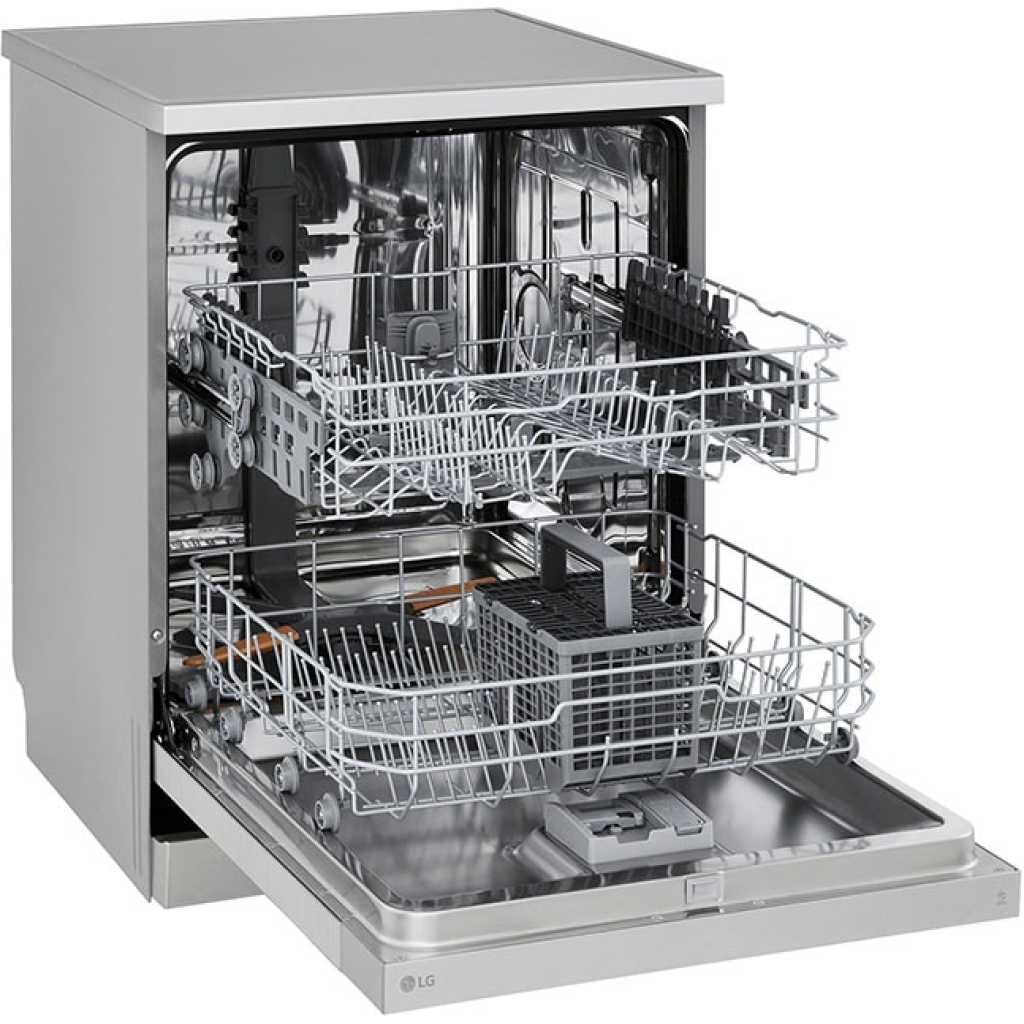 LG QuadWash™ Dishwasher DFC612FV, 14 Place Settings, EasyRack™ Plus, Inverter Direct Drive, Platinum Silver color
