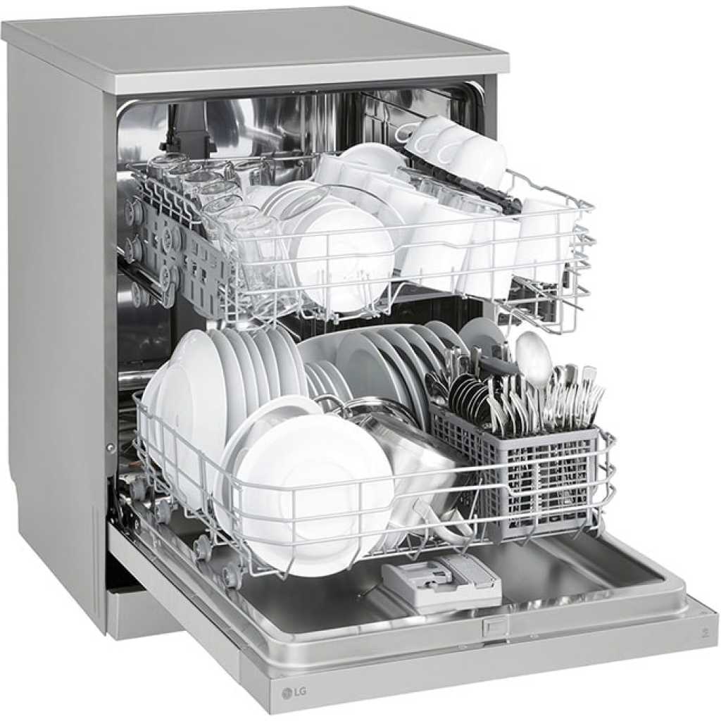 LG QuadWash™ Dishwasher DFC612FV, 14 Place Settings, EasyRack™ Plus, Inverter Direct Drive, Platinum Silver color