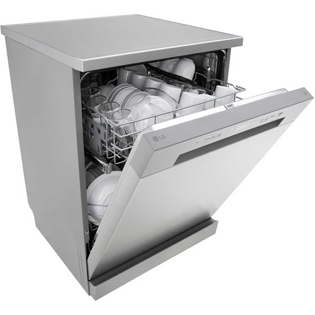 LG QuadWash™ Dishwasher DFC612FV, 14 Place Settings, EasyRack™ Plus, Inverter Direct Drive, Platinum Silver color