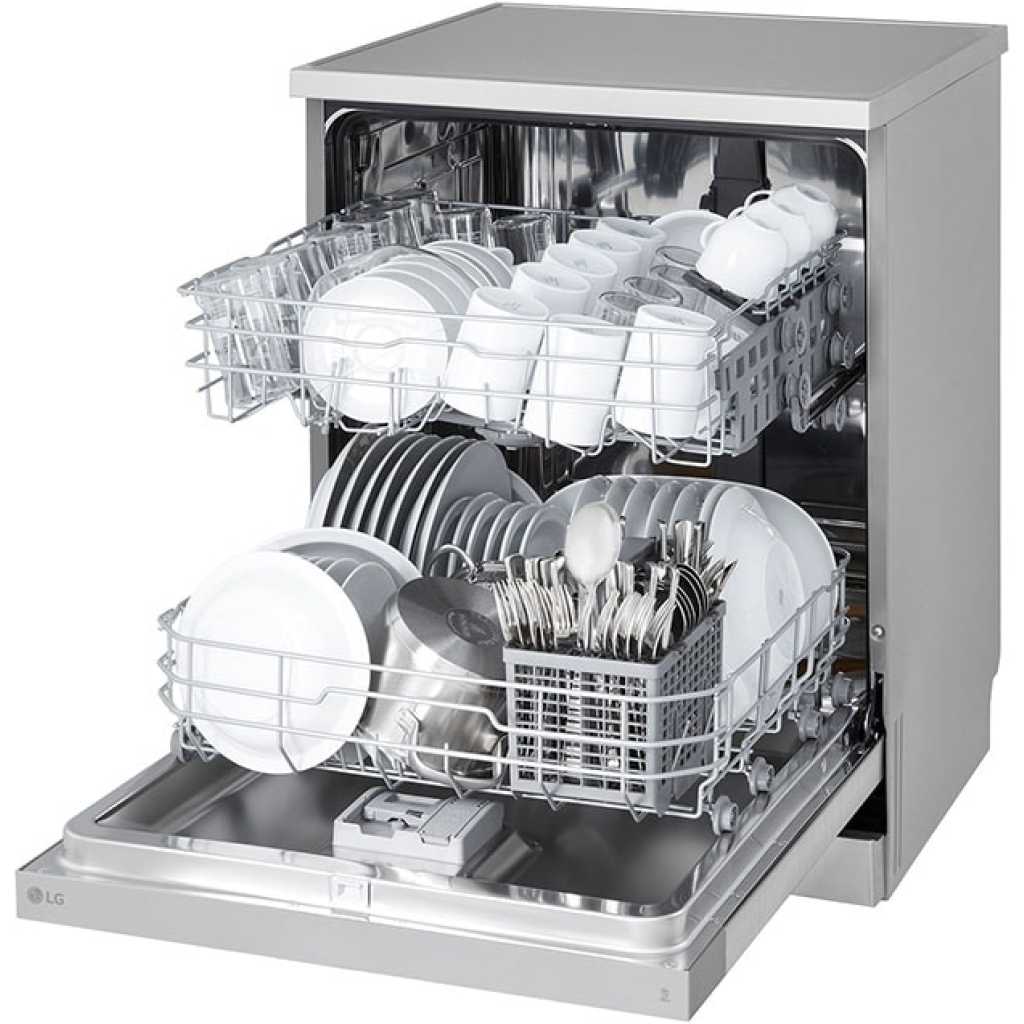 LG QuadWash™ Dishwasher DFC612FV, 14 Place Settings, EasyRack™ Plus, Inverter Direct Drive, Platinum Silver color